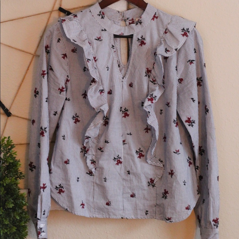 Floral/striped blouse